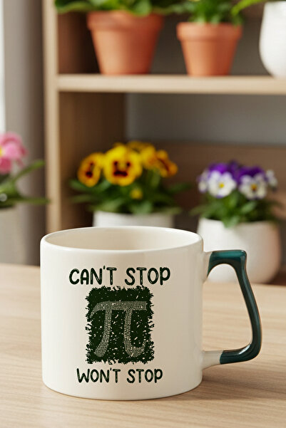 qoeuyl boutique Can'T Stop Won'T Stop Pi Printed Lightweight Ceramic Mug Cup Gift for Math Enthusiasts