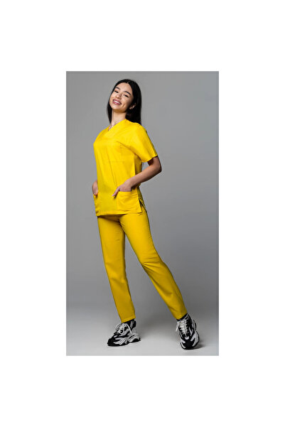 OEM Costum medical DER KLASSIK pentru femei, Bluză și pantaloni, Galben