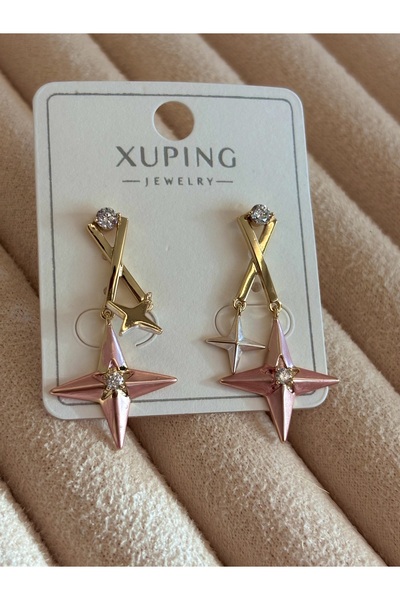 Butik XUping 14K renkli Yıldız küpe