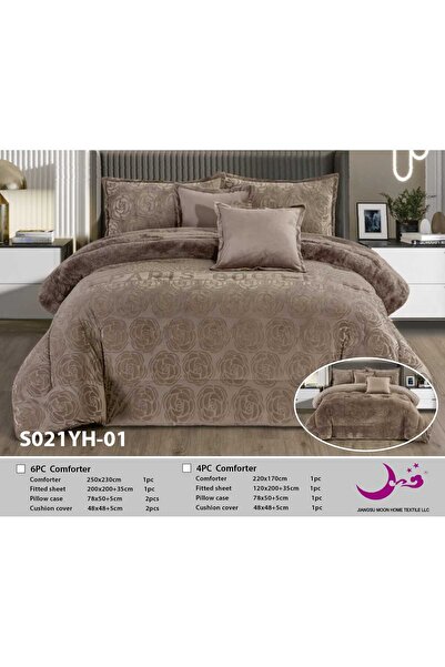 Moon 6-piece double-sided faux fur bedspread