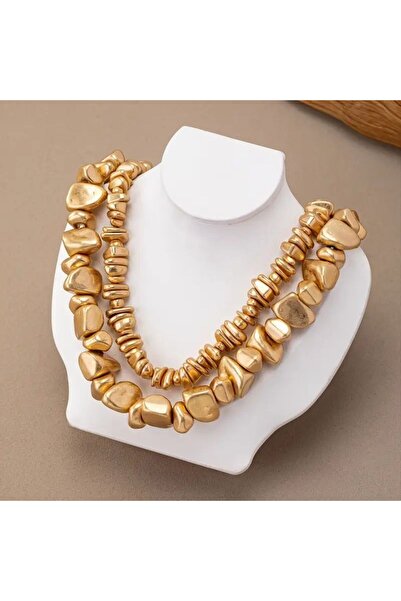 GÜNEBAKAN AKSESUAR Bohem kalın zincir kolye seti