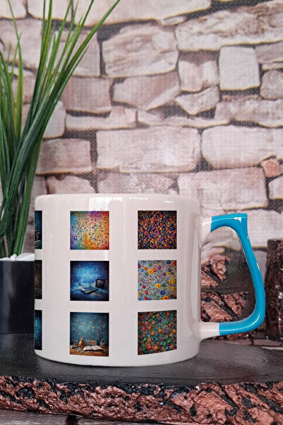 qoeuyl boutique Math Symbols Printed Lightweight Ceramic Mug Cup for Teacher and Student Gift