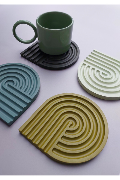 Dasya Design Beton Bardak Altlığı 4'lü Set -