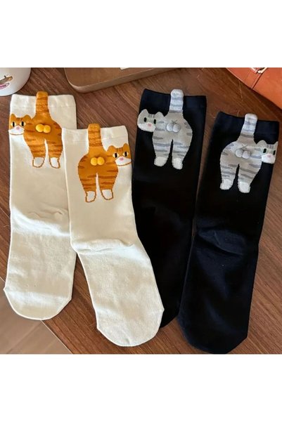 bag and shine Cute Double Cat Socks - Couple Socks for Lovers