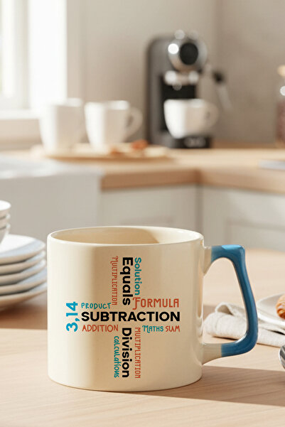 qoeuyl boutique Math Formulas Operations Printed Lightweight Ceramic Mug Cup for Teachers and Students Gift