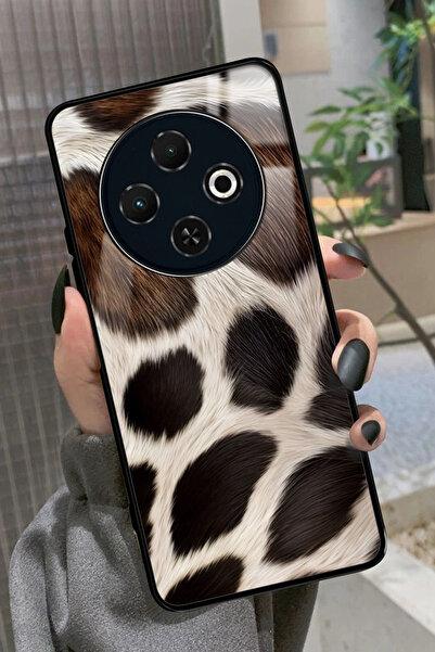 TECNO Spark 30C Uyumlu Kahverengi Leopar Tasarımlı Glossy Premium Kılıf