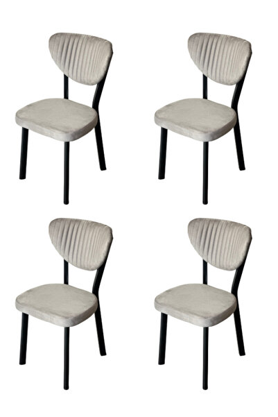 Desire Mar Chair 4 Pieces Set, Cafe, Restaurant, Kitchen, Living Room, Metal, Textile Babyface