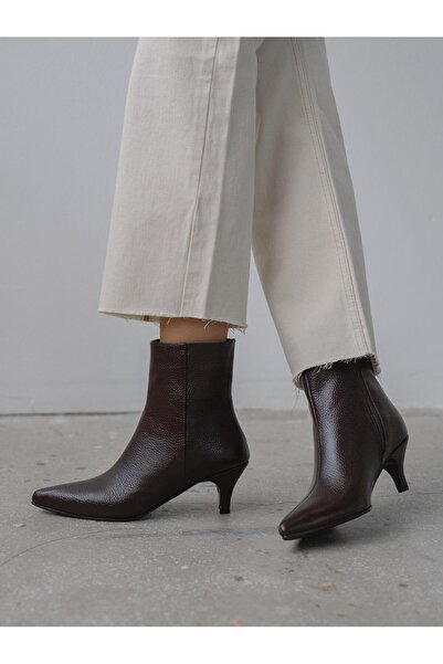 ECENİN BUTİĞİ Lydia Kahve Hakiki Deri Kadın Bot
