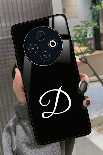 TECNO Spark 30C Uyumlu D Harfi Yazılı Glossy Premium Kılıf