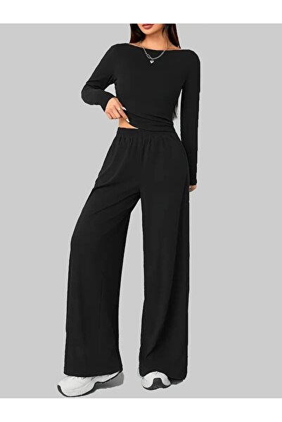 KİNNEAS Γυναικεία μαύρα φαρδιά αθλητικά ρούχα μεγάλου μεγέθους, υψηλής ποιότη...