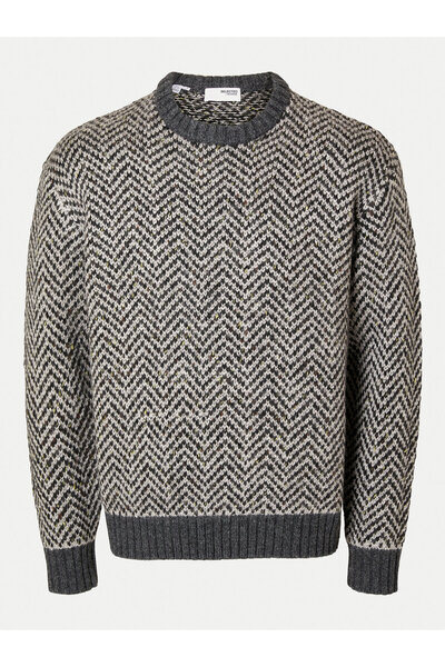 Selected Homme Ανδρικό Πουλόβερ 16094589 Γκρι