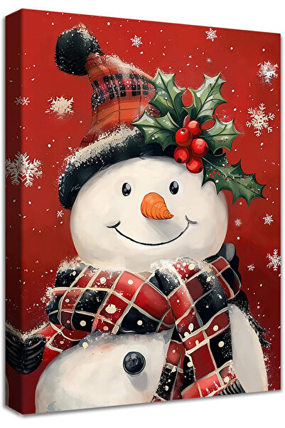 OEM Pictură pe pânză 40x60 cm, Om de zăpadă