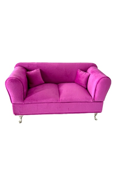 velve Suport bijuterii sub forma de mobilier, Canapea, Fucsia, 24x13cm
