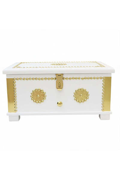 Generic Luxury handmade wooden box decorated with brass nails