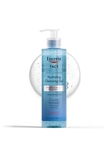 Eucerin Face Gentle Cleansing Hydrating Cleansing Gel, Daily Face Wash and Makeup Remover with Hyalu