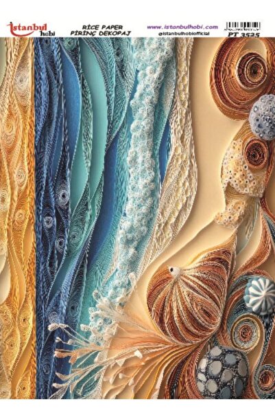 İstanbul Hobi ورق ديكور نحاسي 30×42 سم PT-3525 بحري