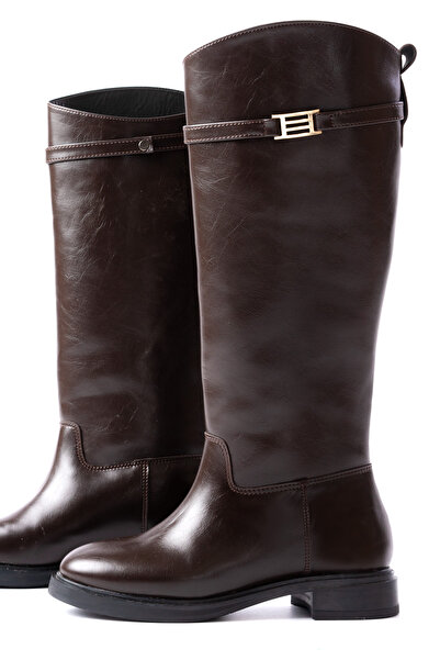 SEEM Cizme de călărie Isabella maro fără fermoar