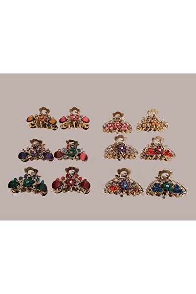 Generic SUFY Decorative Hair Accessories with Colourful Gemstones, Set of 12