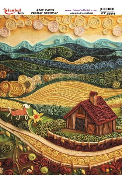 İstanbul Hobi ورق ديكور نحاسي 30×42 سم PT-3554 مناظر طبيعية