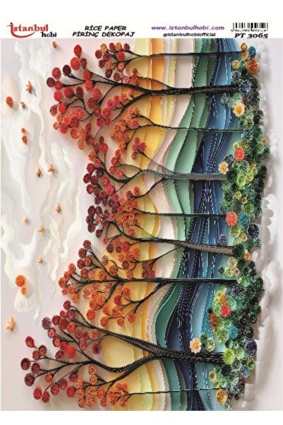 İstanbul Hobi Pirinç Dekopaj Kağıdı 30x42cm PT-3065 Ağaç