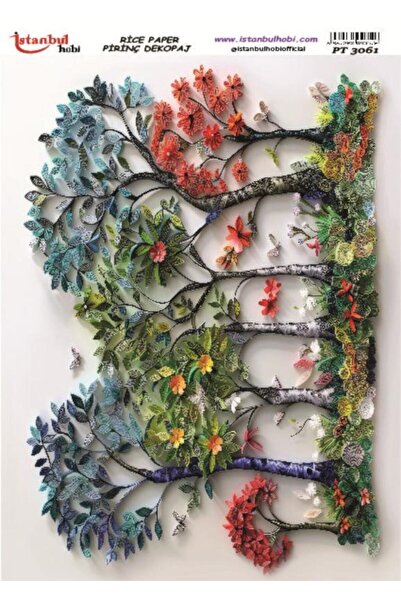 İstanbul Hobi Pirinç Dekopaj Kağıdı 30x42cm PT-3061 Ağaç