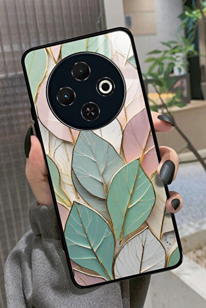 TECNO Spark 30C Uyumlu Yaprak Tasarımlı Parlak Premium Kılıf