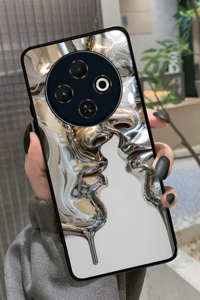 TECNO Spark 30C Uyumlu Beyaz Sanat Tasarımlı Glossy Premium Kılıf