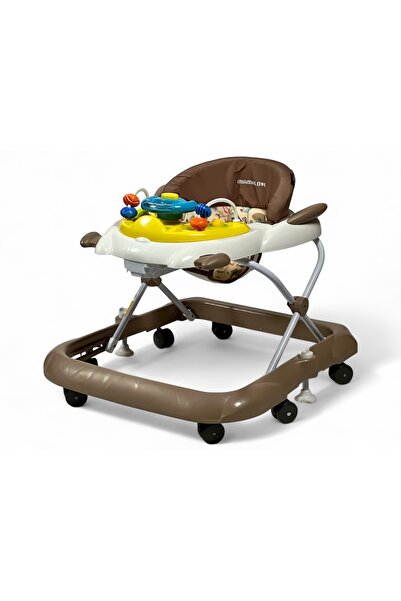 ALBADER Baby Walker for Newborns with Removable Play Table, Foldable 8-Wheel with Safety Brakes, MAMALOVE