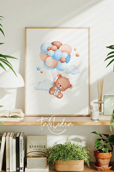 tablodea Ursuleț de pluș cu balon zburător Decor pentru camera bebelușului Po...