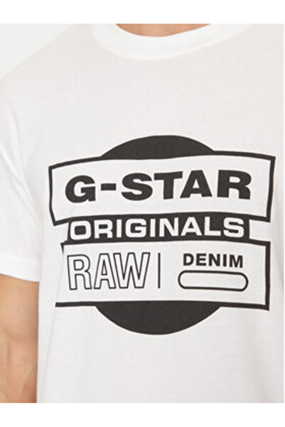 G-STAR RAW Ανδρικό T-Shirt G Star Raw D25443-110 Λευκό