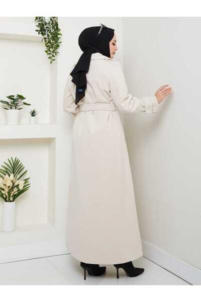 ELBİSHE KADIN DİYAGONAL ÇİZİGLİ KAŞE KABAN