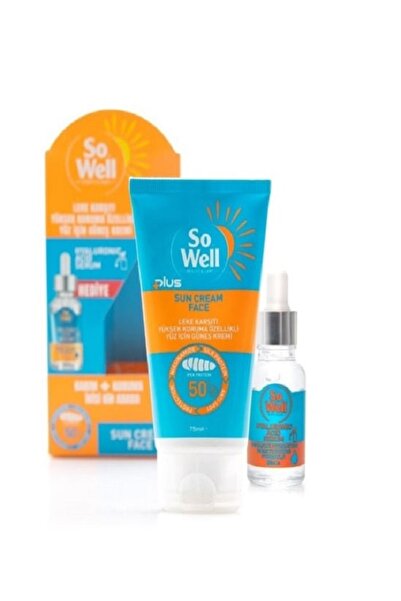 Güneş Plus Yüksek Koruma Yüz İçin Kremi SPF 50+ Hyaluronik Acid Serum Hediye ...