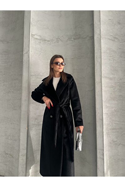 Fashionbox Women's Premium Quality Hairy Texture Shaggy Textured Fit Cashmere Coat 25106