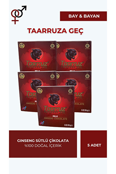 TAARRUZ Uzun Deneyim Yüksek Etkili Ginseng Sütlü Çikolata 5 Adet - Gizli Gönd...