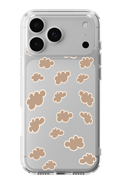 moonset Iphone 17 PRO MAX Uyumlu Bulutlar Tasarımlı Baskılı Şeffaf Telefon Kı...