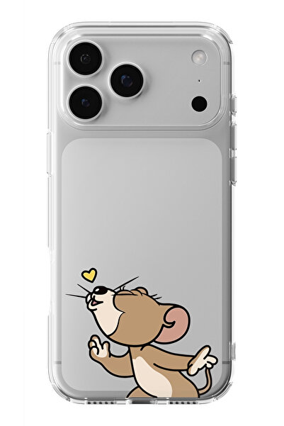 moonset Iphone 17 PRO MAX Uyumlu Jerry Tasarımlı Baskılı Şeffaf Telefon Kılıfı