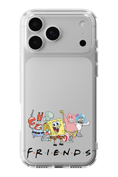 moonset Iphone 17 PRO MAX Uyumlu Friends Tasarımlı Baskılı Şeffaf Telefon Kılıfı