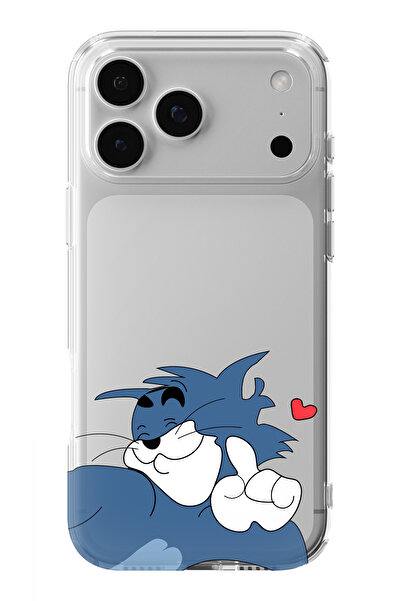 moonset Iphone 17 PRO MAX Uyumlu Tom Tasarımlı Baskılı Şeffaf Telefon Kılıfı