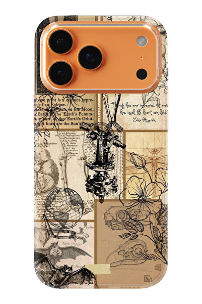 moonset Iphone 17 PRO MAX Uyumlu İskelet Kolaj Tasarımlı Baskılı Şeffaf Telef...