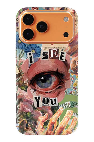 moonset Iphone 17 PRO MAX Uyumlu I See You Tasarımlı Baskılı Şeffaf Telefon K...
