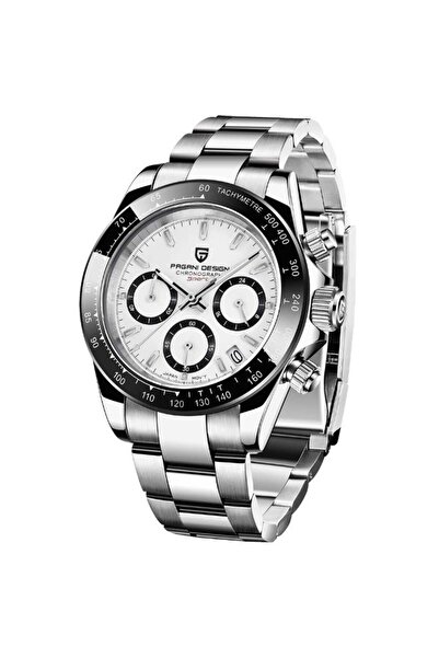 Pagani design Chronograph Panda White Dial Stainless Steel Men’s Watch – PD1644