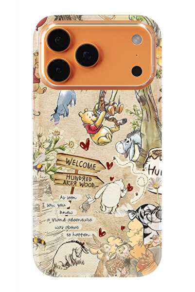 moonset Iphone 17 Pro Uyumlu Winnie The Pooh Kolaj Tasarımlı Baskılı Şeffaf T...