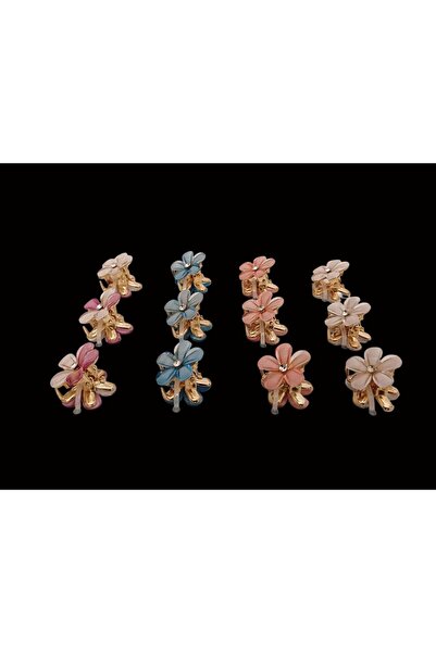 Generic SUFY Floral Decorative Hair Clips, Set of 12, Assorted Colours