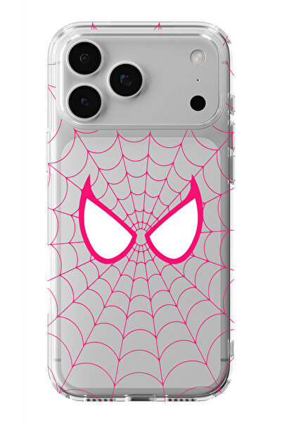 moonset Iphone 17 Pro Uyumlu Örümcek Gözler Tasarımlı Baskılı Şeffaf Telefon ...