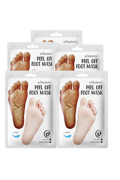 Kormesic قناع تقشير القدمين، العناية بالقدمين المقشرة والمرطبة مكون من 5 قطع