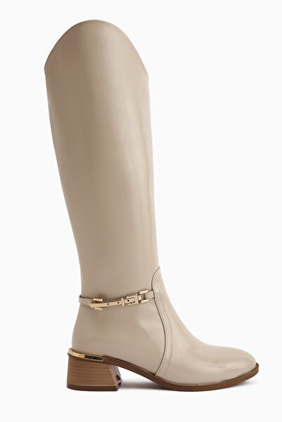 Limoya Kamilla Beige Buckle Women's Boots