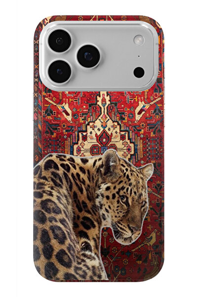 moonset Iphone 17 PRO MAX Uyumlu Leopar Tasarımlı Baskılı Şeffaf Telefon Kılıfı