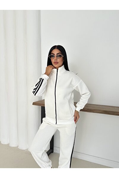 OTAKU Oversize Stripe Detailed Cardigan Tracksuit Set
