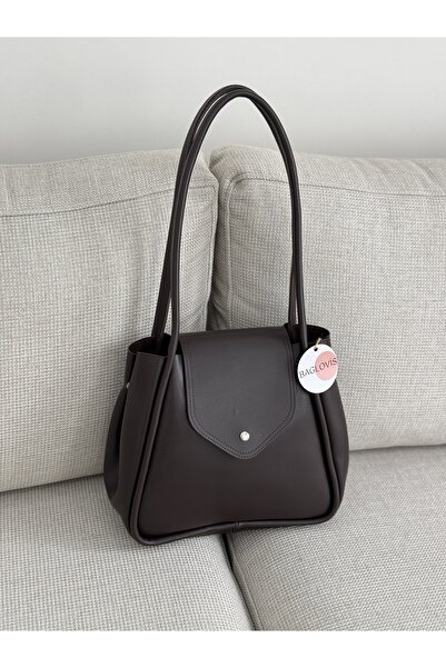 BAGLOVİS Дълга каишка Детайлна голяма чанта за кафе за жени EN40 Размер 28