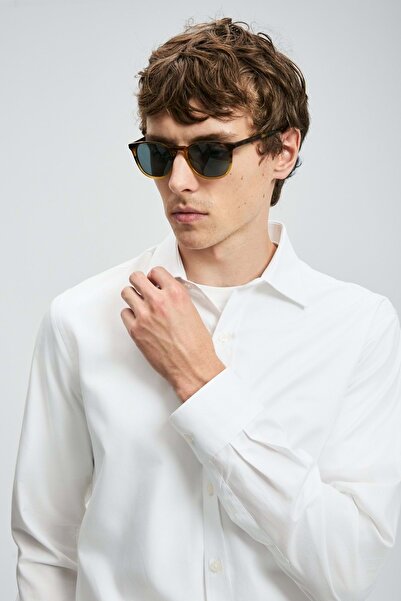 Kocamanlar Ayakkabı Lufian 112010678 Veran Men's Basic Shirt Regular Fit Men's Shirt White